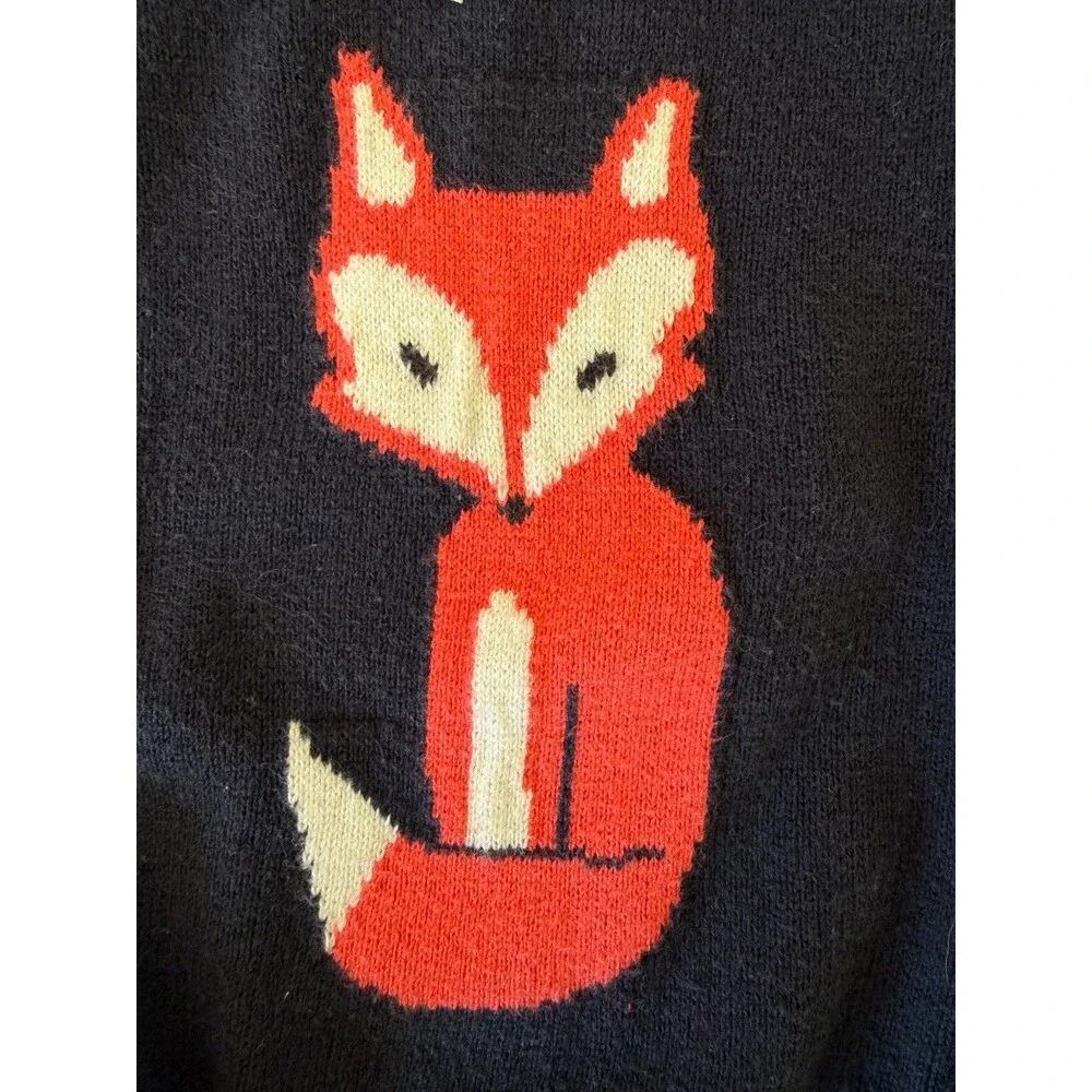 OshKosh B'gosh Crewneck Sweater 18 Months Fox Boys Girls Unisex Woodland Navy